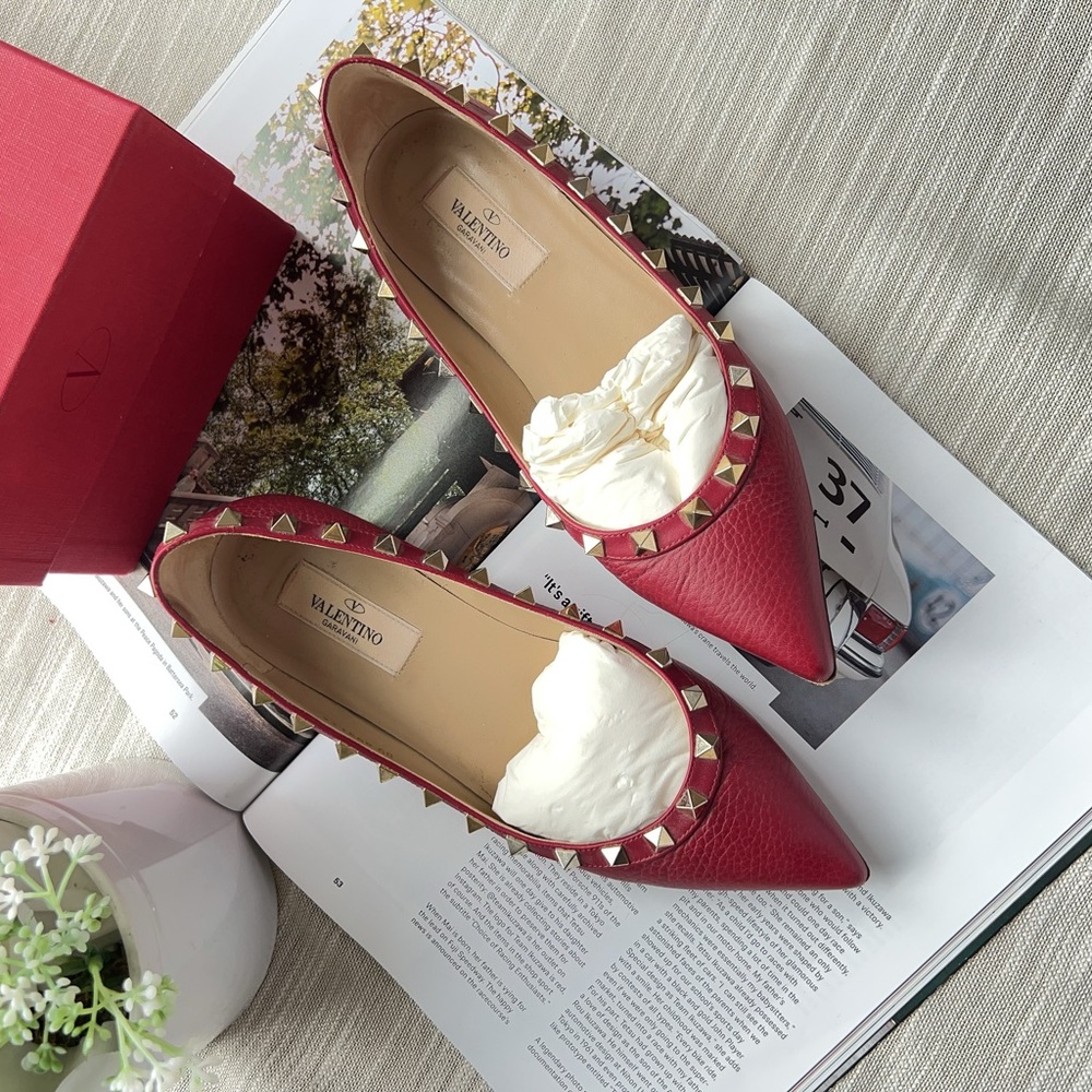 Valentino Red Studded Flats
